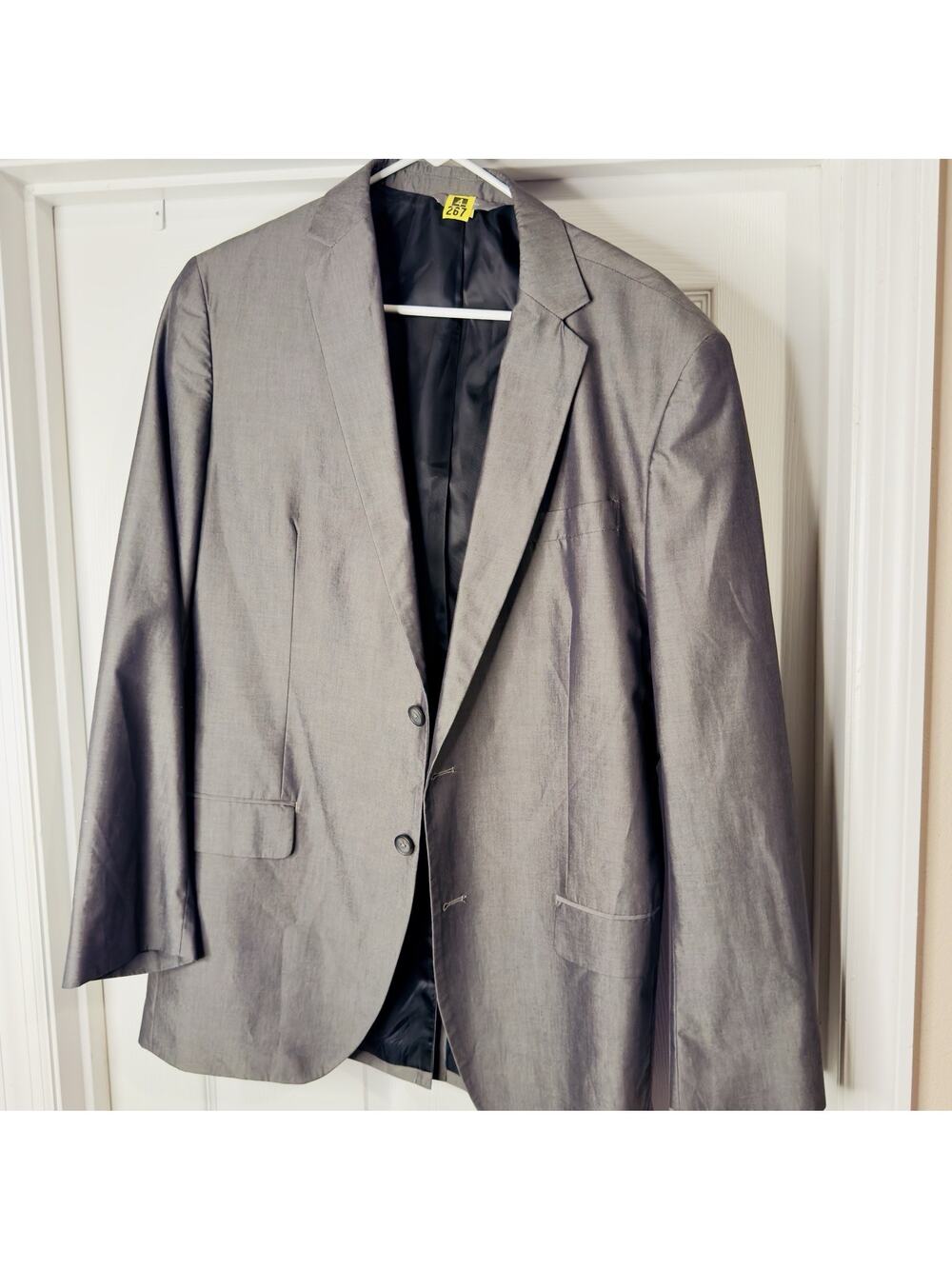 Merona Suit 42L Gray Silver 2-Piece Mens Blazer & Pants 34x34